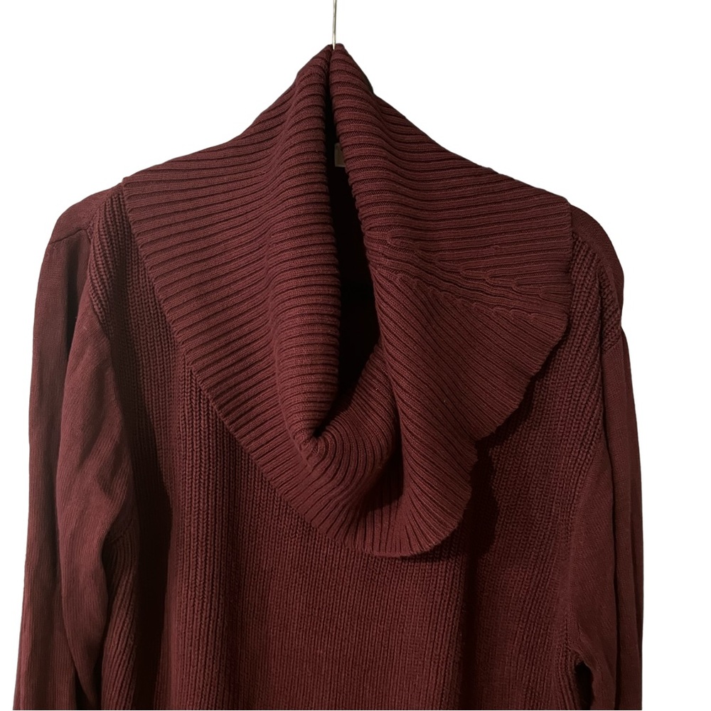 Michael Kors cowl neck burgundy plus sweater cotton plus 2x red